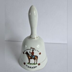 Canada RCMP Mountie ceramic souvenir bell Vtg